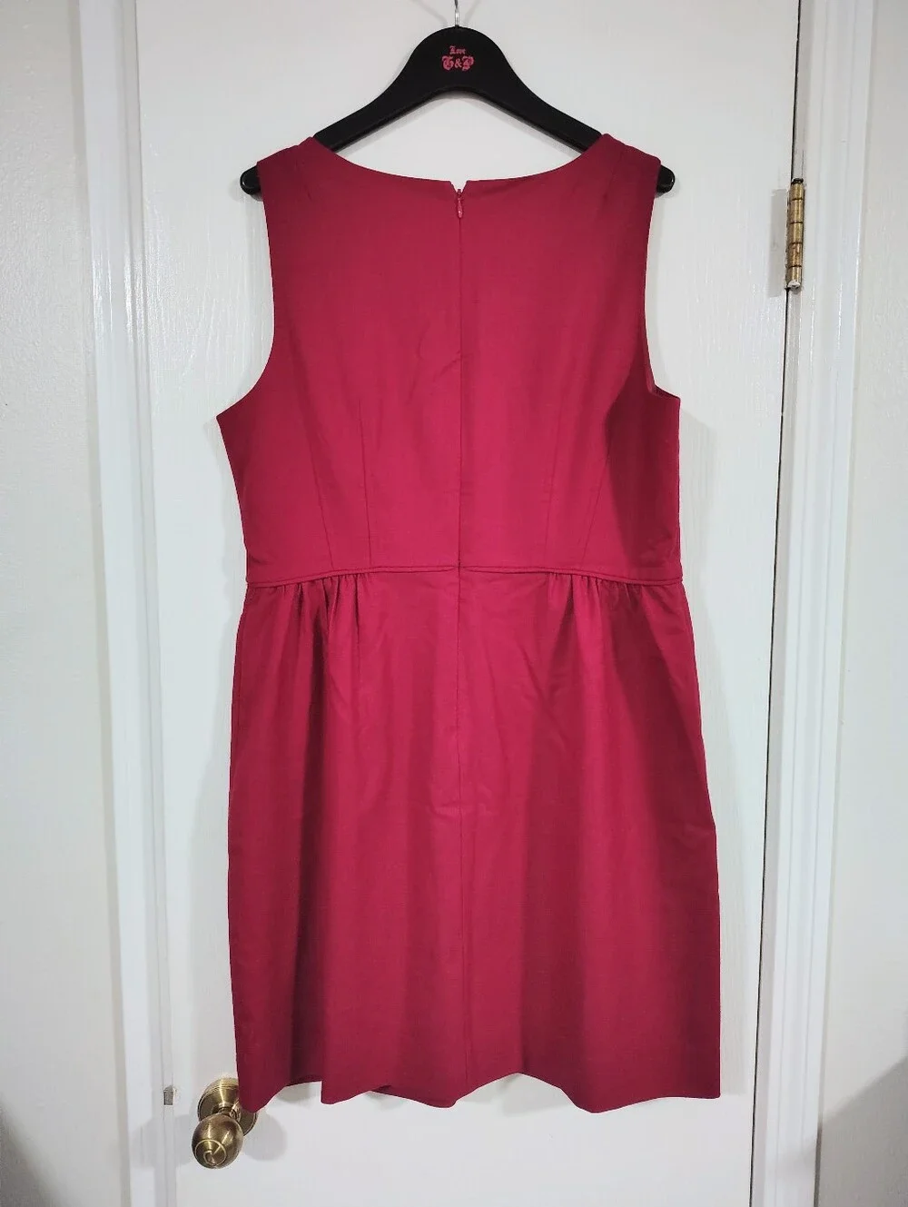 NWT J.Crew Wool Fuchsia Sleeveless Fit & Flare Dress Women's 14 Coquettegirl NEW